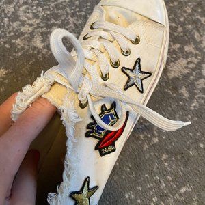 Unique shoes with patches from boutique in Spain